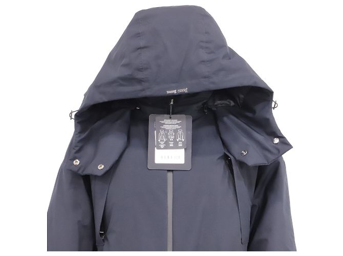 Cappotto Parka con Cappuccio e Zip Herno in Poliestere Blu Navy - vista 2