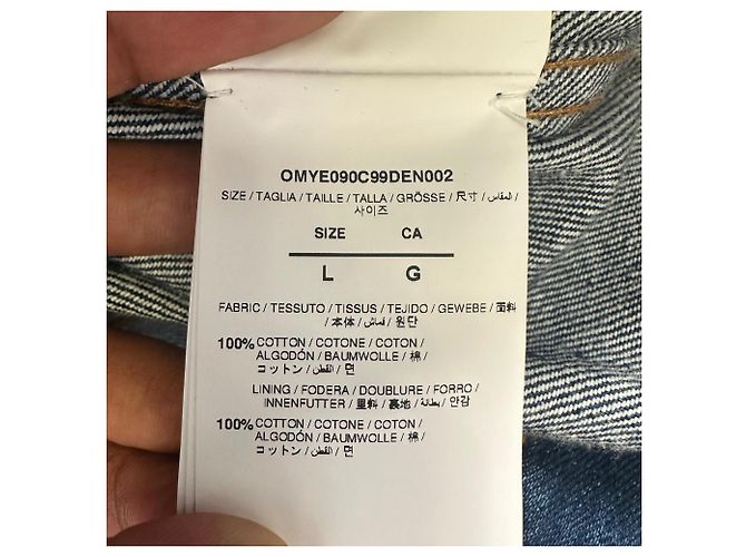 Off White Off-White Oversized Denimjacke mit Pfeil-Patches aus blauer Baumwolle - Ansicht 10