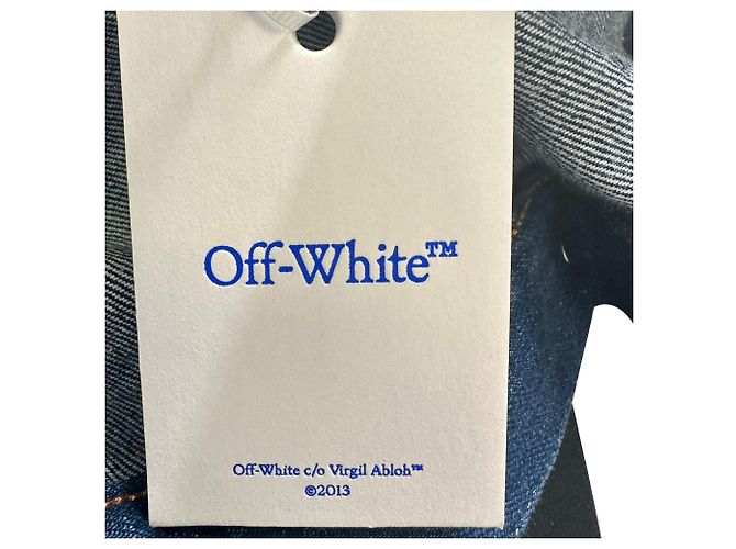 Off White Off-White Oversized Denimjacke mit Pfeil-Patches aus blauer Baumwolle - Ansicht 15