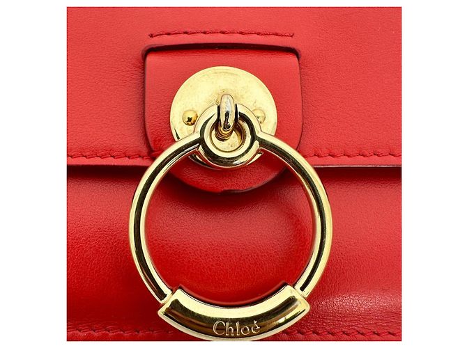 Portafoglio lungo con zip Chloé Tess in pelle rossa Rosso - vista 10