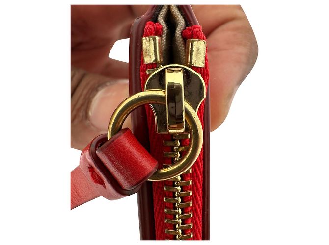 Portafoglio lungo con zip Chloé Tess in pelle rossa Rosso - vista 11