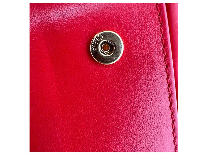 Portafoglio lungo con zip Chloé Tess in pelle rossa Rosso - vista 14