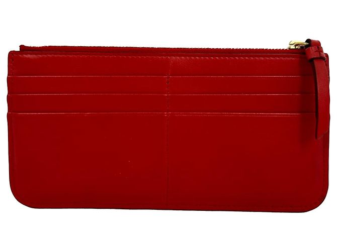 Portafoglio lungo con zip Chloé Tess in pelle rossa Rosso - vista 8