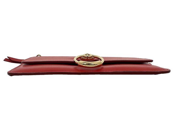 Portafoglio lungo con zip Chloé Tess in pelle rossa Rosso - vista 9