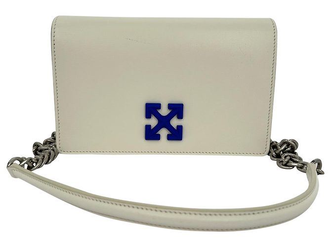 Off White Bolsa de ombro Off-White Jitney 0.5 em couro de bezerro branco Cru - vista 2