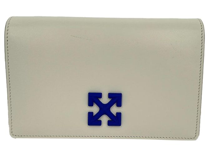 Off White Bolsa de ombro Off-White Jitney 0.5 em couro de bezerro branco Cru - vista 3