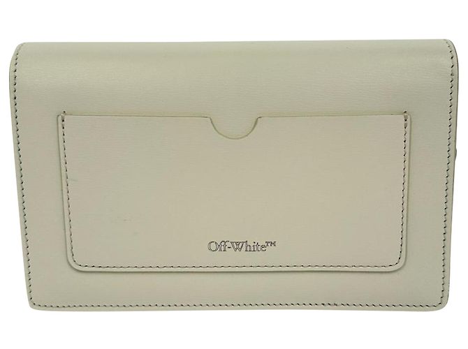Off White Bolsa de ombro Off-White Jitney 0.5 em couro de bezerro branco Cru - vista 5