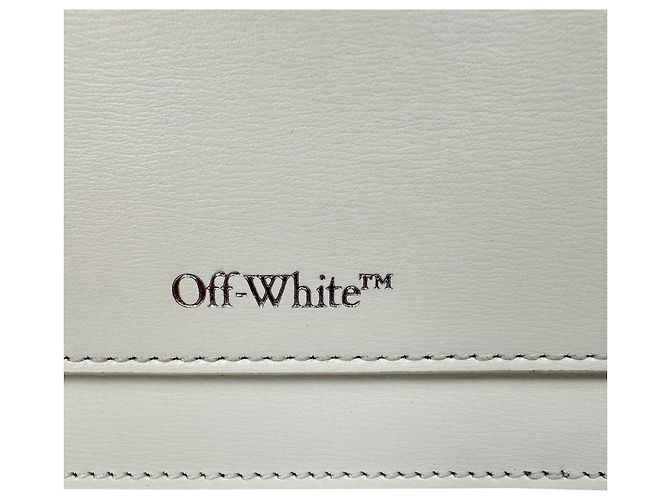 Off White Bolsa de ombro Off-White Jitney 0.5 em couro de bezerro branco Cru - vista 6
