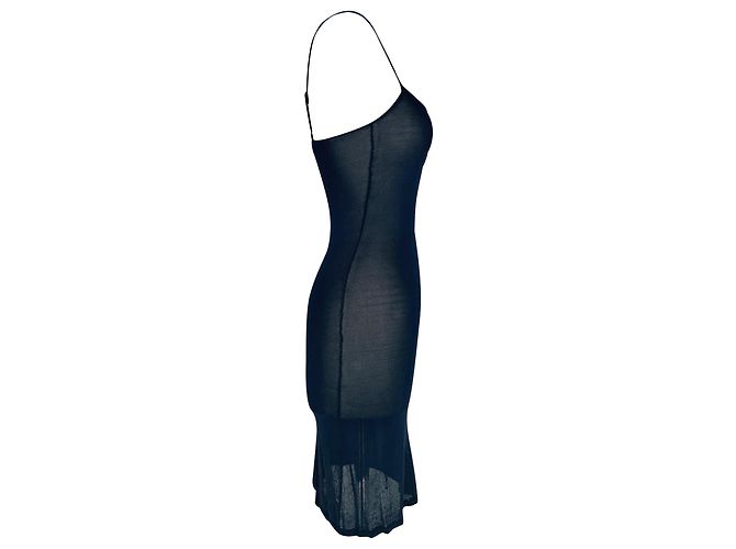 Mini abito bodycon trasparente Theory in lino blu navy - vista 2