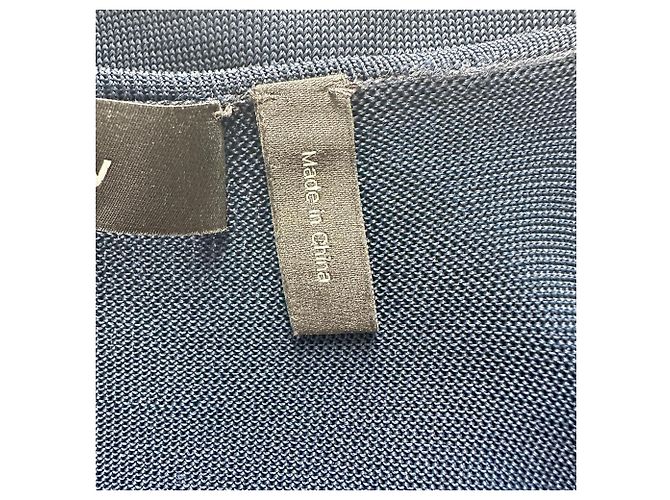 Mini abito bodycon trasparente Theory in lino blu navy - vista 5