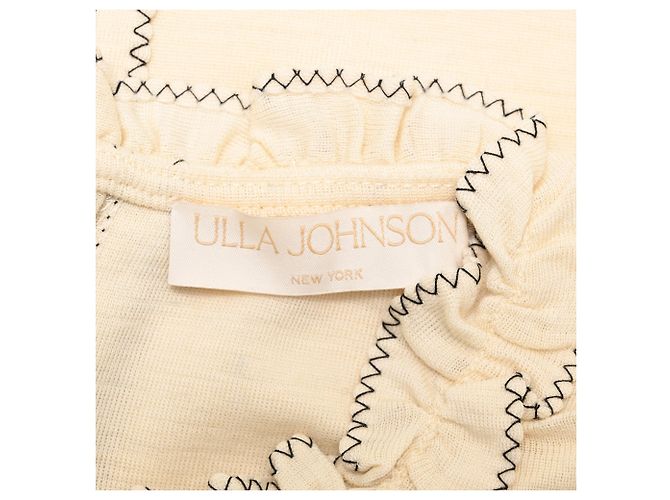Ulla Johnson Brea ärmellose Bluse mit Rüschen aus cremefarbener Wolle Weiß Roh - Ansicht 5