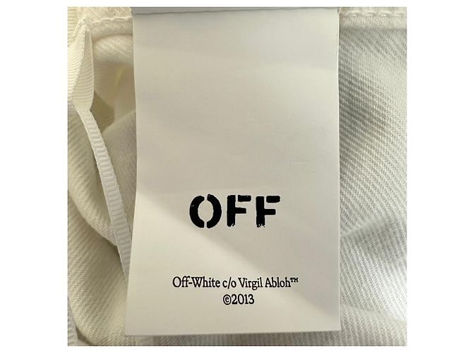Off White Camisa de ganga convertível oversized Off-White 90s em algodão branco Cru - vista 12