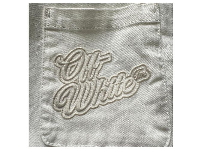 Off White Camisa de ganga convertível oversized Off-White 90s em algodão branco Cru - vista 18