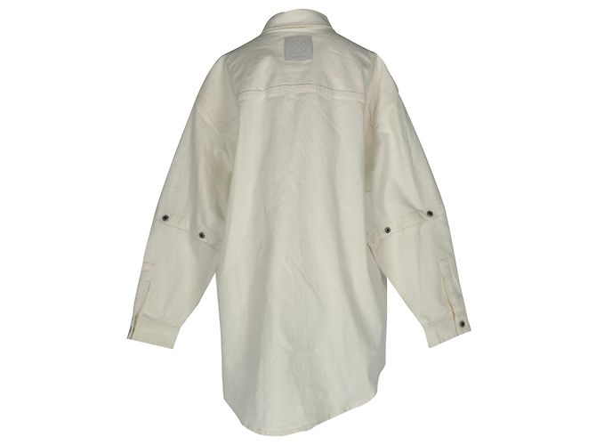 Off White Camisa de ganga convertível oversized Off-White 90s em algodão branco Cru - vista 4