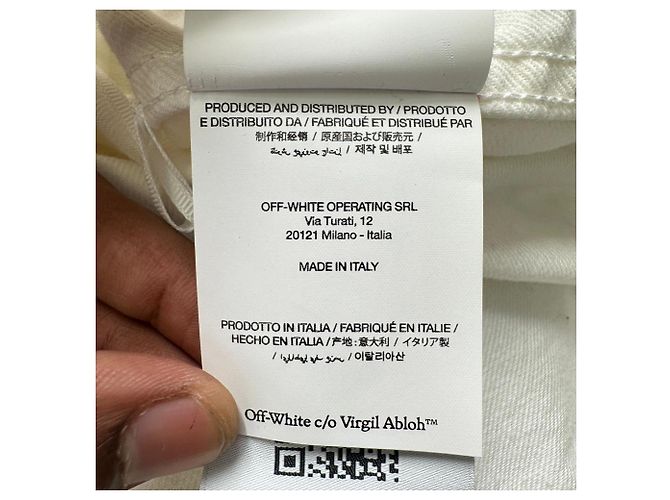 Off White Camisa de ganga convertível oversized Off-White 90s em algodão branco Cru - vista 7