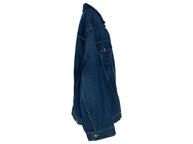 Off White Giacca in denim oversize Off-White con patch a freccia in cotone blu - vista 2