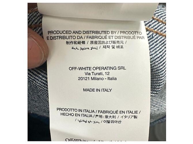 Off White Giacca in denim oversize Off-White con patch a freccia in cotone blu - vista 6