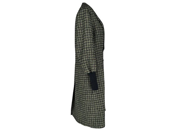 Chloé Plaid Double-Breasted Coat in Olive Wool Green Olive green - view 2