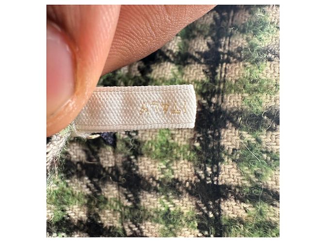 Chloé Plaid Double-Breasted Coat in Olive Wool Green Olive green - view 6