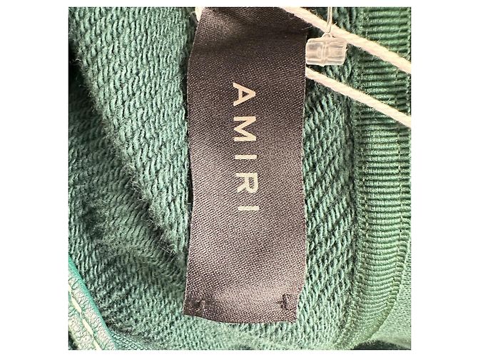 Amiri Hoodie mit Logo-Applikation aus grüner Baumwolle - Ansicht 7