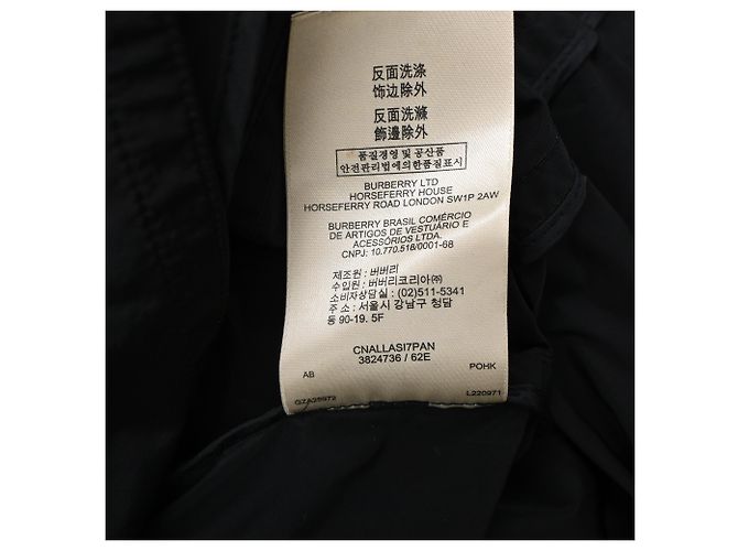 Burberry Brit Double Breasted Trenchcoat aus schwarzem Polyester - Ansicht 12