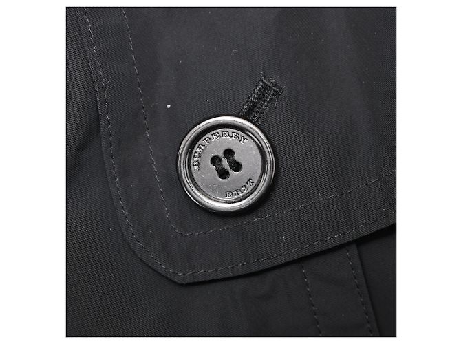 Burberry Brit Double Breasted Trenchcoat aus schwarzem Polyester - Ansicht 14