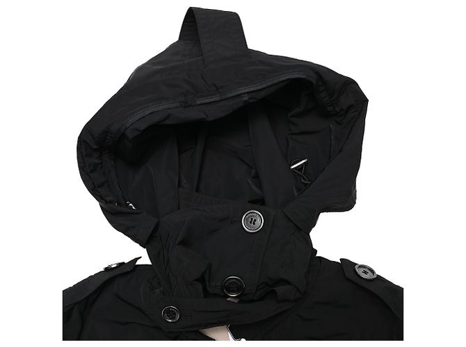 Burberry Brit Double Breasted Trenchcoat aus schwarzem Polyester - Ansicht 4