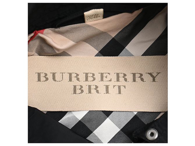 Burberry Brit Double Breasted Trenchcoat aus schwarzem Polyester - Ansicht 5