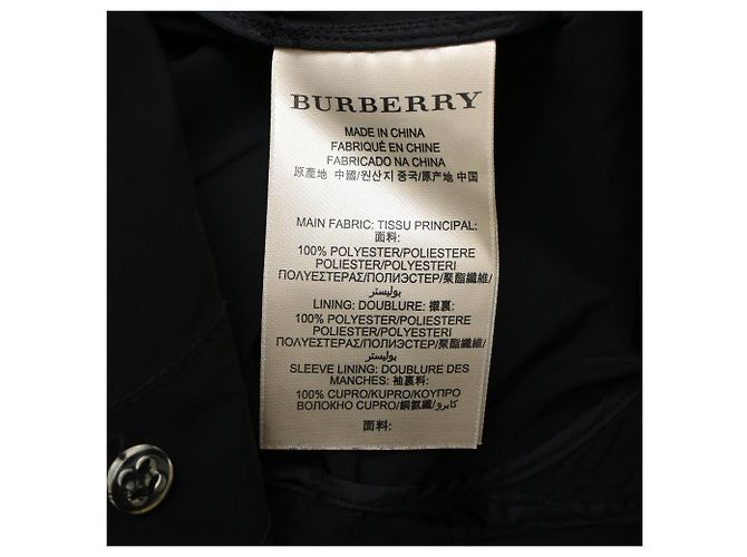 Burberry Brit Double Breasted Trenchcoat aus schwarzem Polyester - Ansicht 8