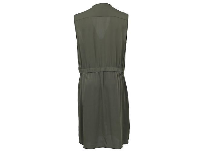 Abito Adara Utility Diane von Furstenberg in seta verde oliva - vista 3
