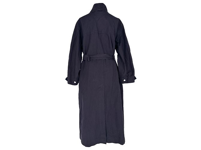 Gabardina con cinturón Peter Isabel Marant Etoile en algodón azul marino - vista 3
