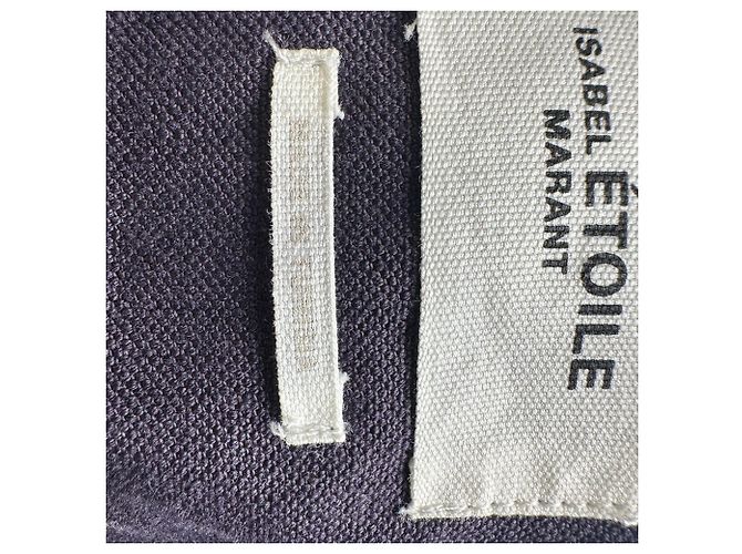 Gabardina con cinturón Peter Isabel Marant Etoile en algodón azul marino - vista 6