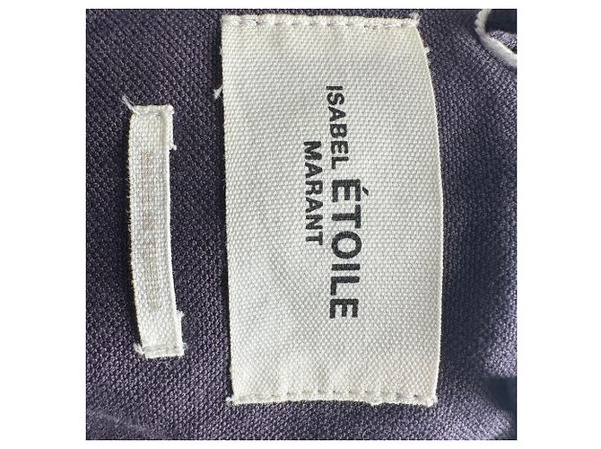 Gabardina con cinturón Peter Isabel Marant Etoile en algodón azul marino - vista 7