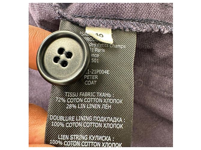 Gabardina con cinturón Peter Isabel Marant Etoile en algodón azul marino - vista 9
