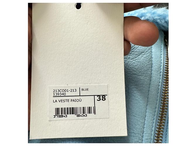 Chaqueta corta Jacquemus La Veste Paioù en piel de cordero azul - vista 12
