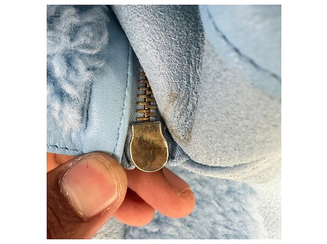 Chaqueta corta Jacquemus La Veste Paioù en piel de cordero azul - vista 9