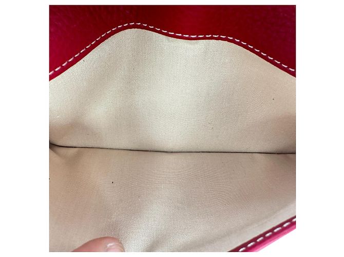 Carteira Chloé Darryl com detalhe de anel em couro Burgundy - vista 15