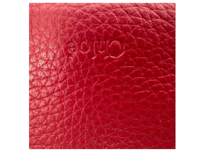 Carteira Chloé Darryl com detalhe de anel em couro Burgundy - vista 17