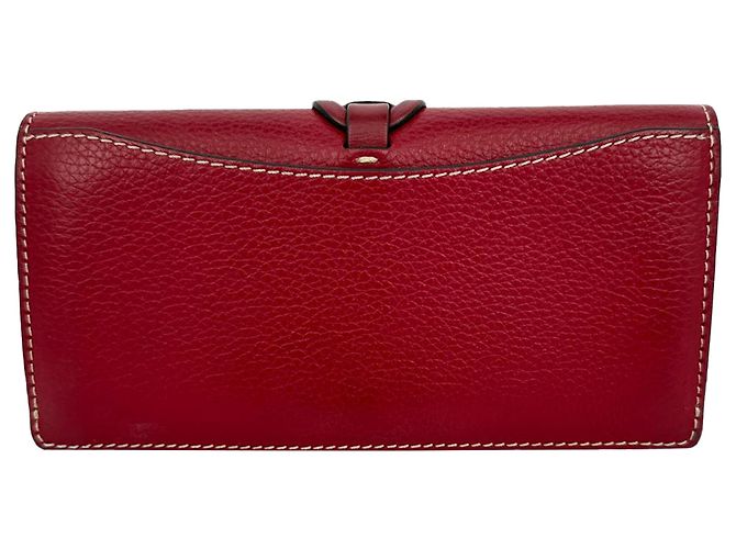 Carteira Chloé Darryl com detalhe de anel em couro Burgundy - vista 8