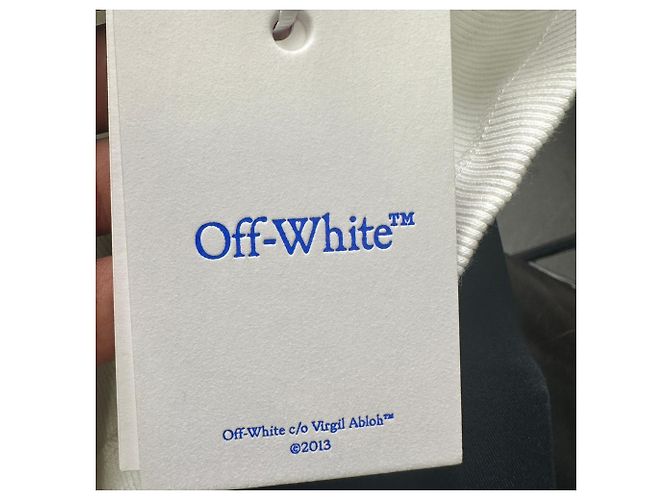 Off White Alça canelada Off-White Logo Stamp em algodão branco Cru - vista 12