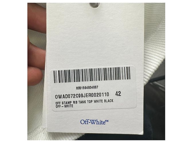 Off White Alça canelada Off-White Logo Stamp em algodão branco Cru - vista 13