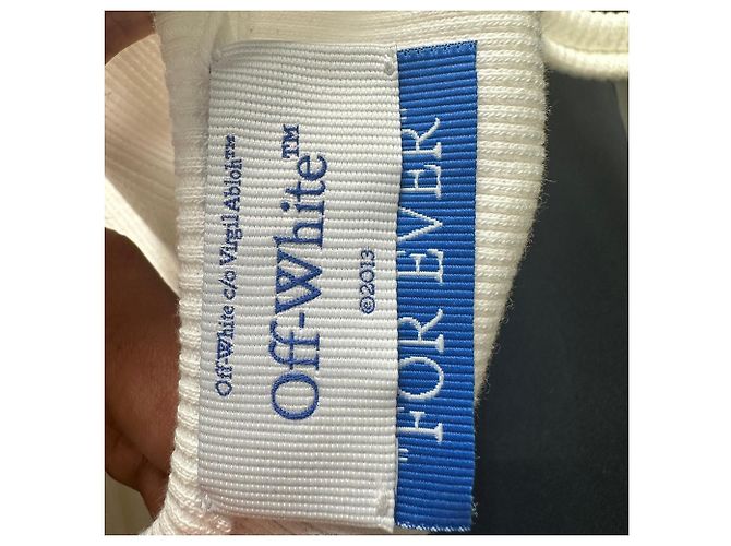Off White Alça canelada Off-White Logo Stamp em algodão branco Cru - vista 14