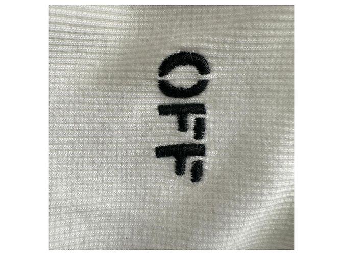 Off White Alça canelada Off-White Logo Stamp em algodão branco Cru - vista 15