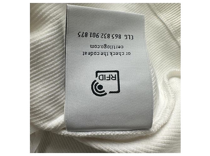 Off White Alça canelada Off-White Logo Stamp em algodão branco Cru - vista 4