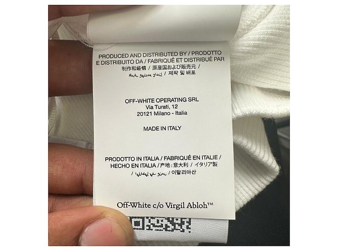 Off White Alça canelada Off-White Logo Stamp em algodão branco Cru - vista 6