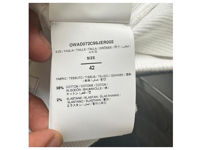 Off White Alça canelada Off-White Logo Stamp em algodão branco Cru - vista 9