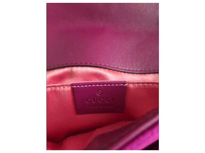 Borsa a tracolla Gucci Velluto Viola Trapuntata Cuore Porpora - vista 3