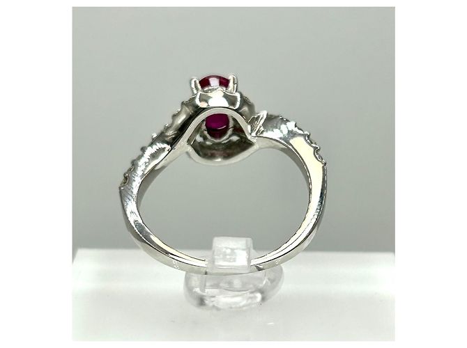 Autre Marque Natürlicher Burma-Rubin Mong Hsu Diamantring Weiß Rot Dunkelviolett - Ansicht 5