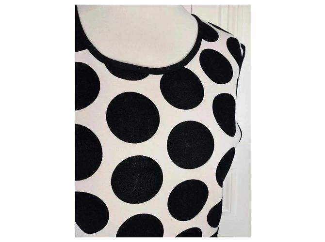 Autre Marque Praslin Preppy Polka Dot Samtkleid Schwarz Weiß - Ansicht 10