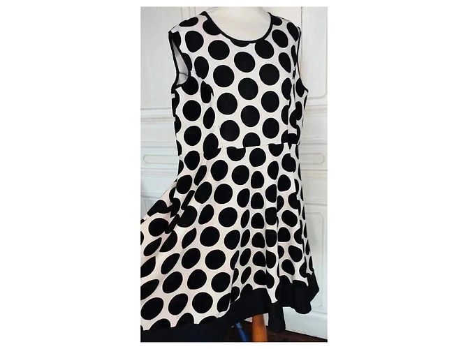 Autre Marque Praslin Preppy Polka Dot Samtkleid Schwarz Weiß - Ansicht 11